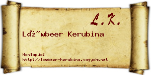 Löwbeer Kerubina névjegykártya